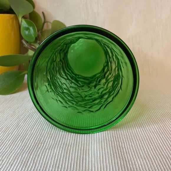 Beautiful vintage mid century green crinkle HOOSIER GLASS vase - Picture 5 of 7